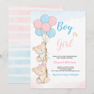 Teddy Bear Baby  Boy Girl  Shower Invitation