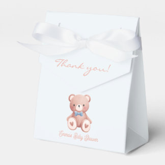 Teddy Bear Baby Boy Shower - Soft Blue Stars Favor Box