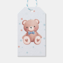 Teddy Bear Baby Boy Shower - Soft Blue Stars