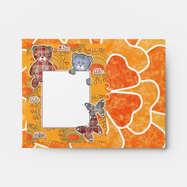 Teddy bear, baby envelope (Front)