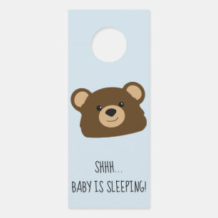 Teddy Bear Baby is Sleeping Door Hanger
