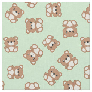 Teddy Bear Baby Nursery Kids Cute Green Fabric
