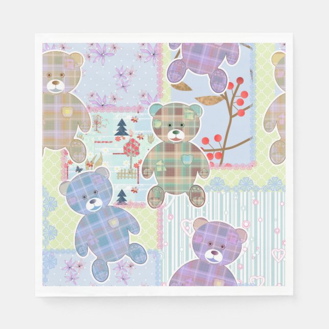 Teddy bear, baby pattern napkin (Front)