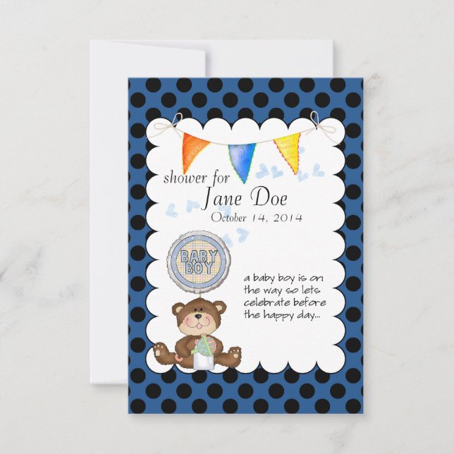 Teddy Bear Baby Show Invitation (Front)