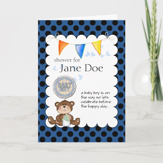Teddy Bear Baby Show Invitation (Front)