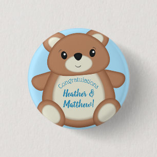 Teddy Bear Baby Shower 1 Inch Round Button