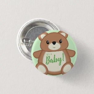Teddy Bear Baby Shower 1 Inch Round Button