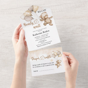 Teddy Bear Baby Shower All In One Invitation