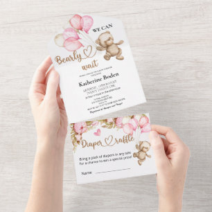 Teddy Bear Baby Shower All In One Invitation