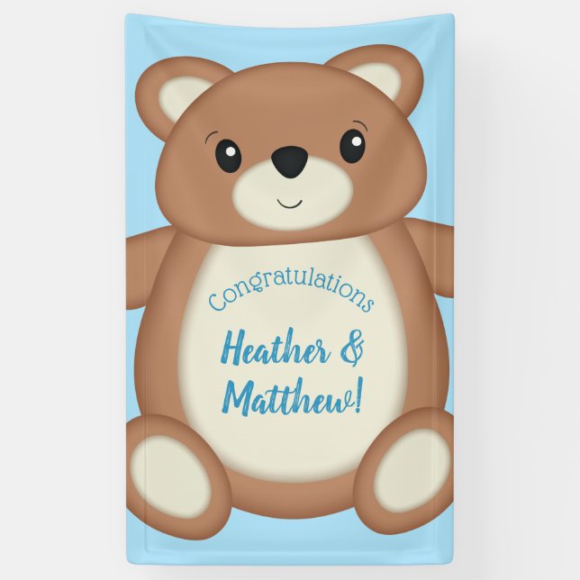 Teddy Bear Baby Shower Banner (Vertical)