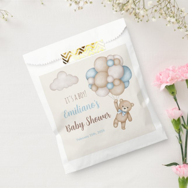 Teddy Bear Baby Shower Boy Favour Bag (Sealed)