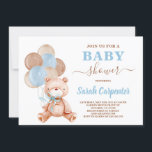 Teddy Bear Baby Shower Boy Invitation<br><div class="desc">Cute Teddy Bear  invitation,  perfect for a bear baby shower theme with blue and brown colours</div>