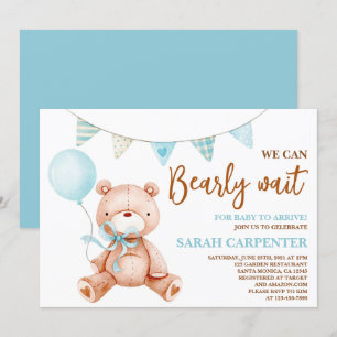 Teddy Bear Baby Shower Boy Invitation