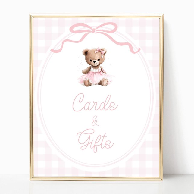 Teddy Bear Baby Shower Cards and Gifts Table Sign (Creator Uploaded)