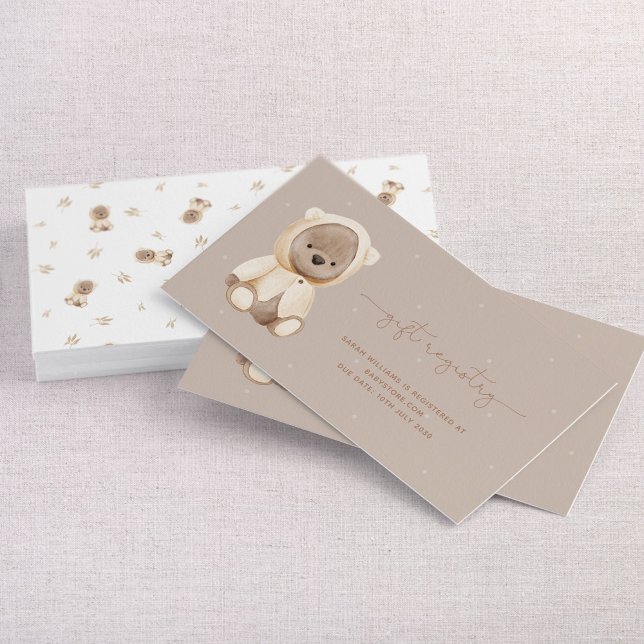 Teddy Bear Baby shower Carte de visite du registre (Créateur téléchargé)