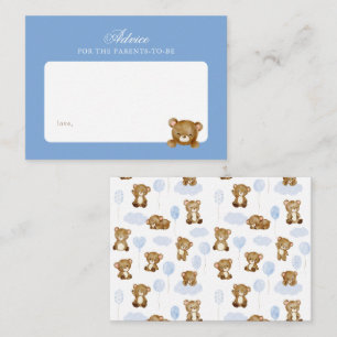 Teddy Bear Baby Shower Classic Parenting Advice Card