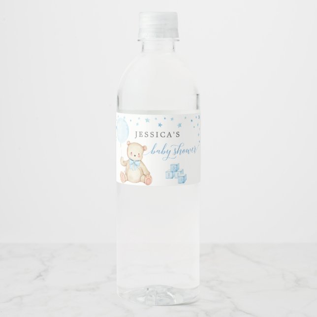 Teddy Bear Baby shower d'eau bouteille Étiquettes (Devant)