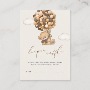 Teddy Bear Baby Shower Diaper Raffle  Enclosure Ca Card