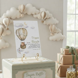 Teddy Bear Baby Shower Diaper Raffle Neutral Enclosure Card