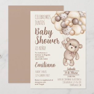 Teddy Bear Baby shower espagnol Invitation