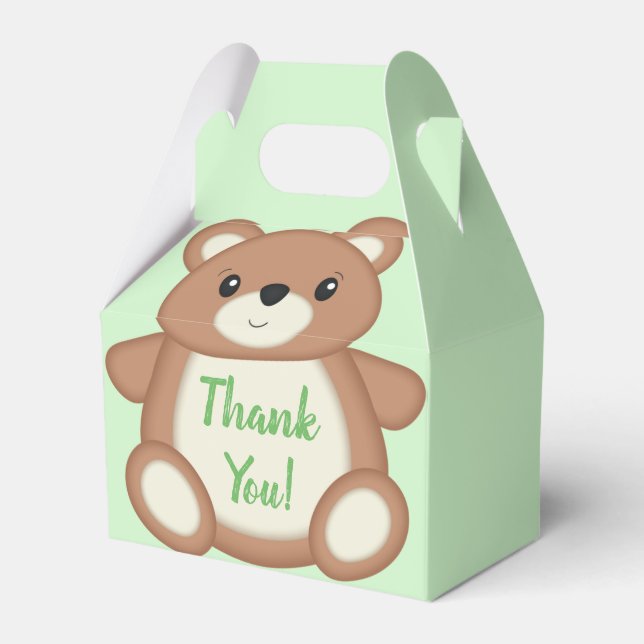 Teddy Bear Baby Shower Favor Box (Front Side)