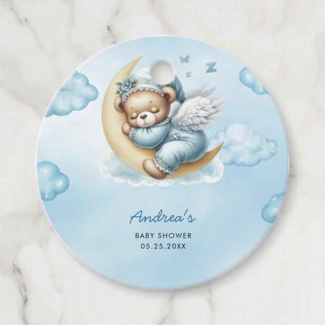Teddy Bear Baby Shower Favour Tags (Front)