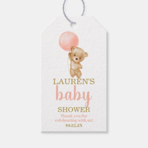 Teddy Bear Baby Shower Girl Gift Tag