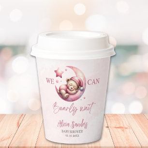 Teddy Bear Baby shower Girl Pary Paper Cups