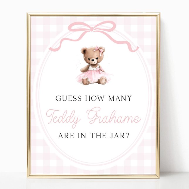 Teddy Bear Baby Shower How Many Teddy Grahams Poster (Creator Uploaded)