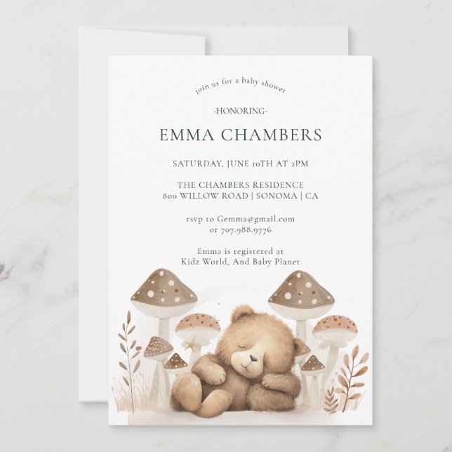 Teddy Bear Baby Shower  Invitation (Front)