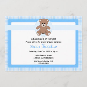Teddy Bear Baby Shower Invitation - Boy