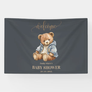 Teddy Bear Baby Shower Invitation Can Bearly Wait  Banner