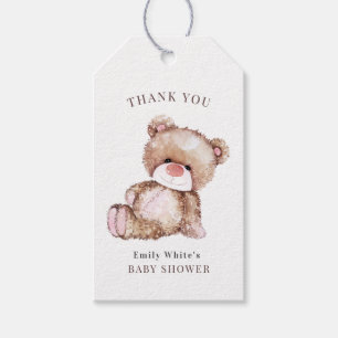 Teddy Bear Baby Shower Invitation Can Bearly Wait Gift Tags