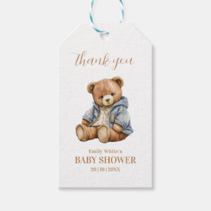 Teddy Bear Baby Shower Invitation Can Bearly Wait  Gift Tags