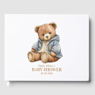 Teddy Bear Baby Shower Invitation Can Bearly Wait  Guest Book