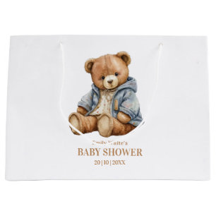 Teddy Bear Baby Shower Invitation Can Bearly Wait  Large Gift Bag
