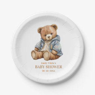 Teddy Bear Baby Shower Invitation Can Bearly Wait  Paper Plate