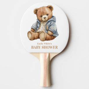 Teddy Bear Baby Shower Invitation Can Bearly Wait  Ping Pong Paddle