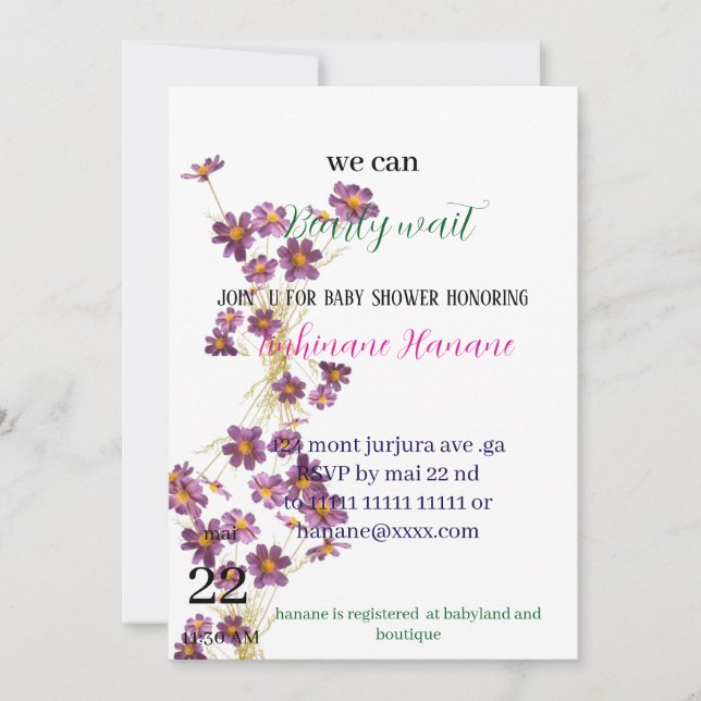 teddy bear baby shower invitations (Front)