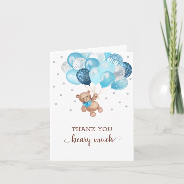 Teddy Bear Baby shower Merci Beare Beaucoup de car (Devant)