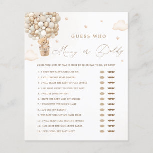 Teddy Bear Baby Shower Mommy or Daddy Game