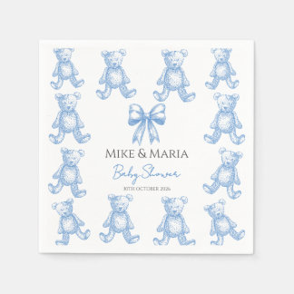 Teddy bear baby shower napkins
