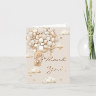 Teddy Bear Baby Shower Neutral Beary Much Thank You Card