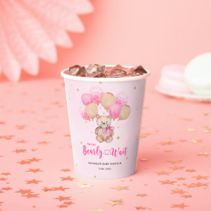Teddy bear baby shower paper cups