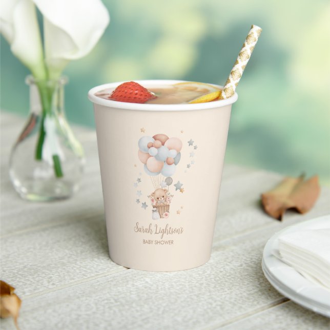 Teddy Bear Baby Shower Paper Cups (Insitu)