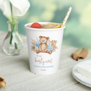 Teddy bear baby shower paper cups