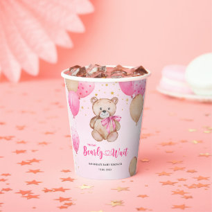 Teddy bear baby shower paper cups