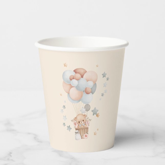 Teddy Bear Baby Shower Paper Cups (Front)