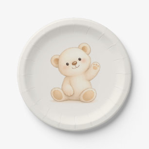 Teddy Bear Baby Shower Paper Plate