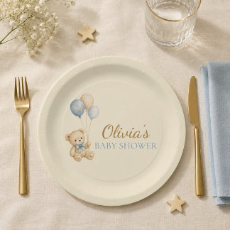 Teddy Bear Baby Shower Paper Plates